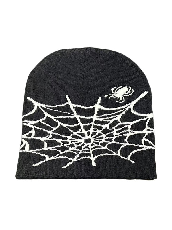 Spider Web Jacquard Warm Beanie Hat