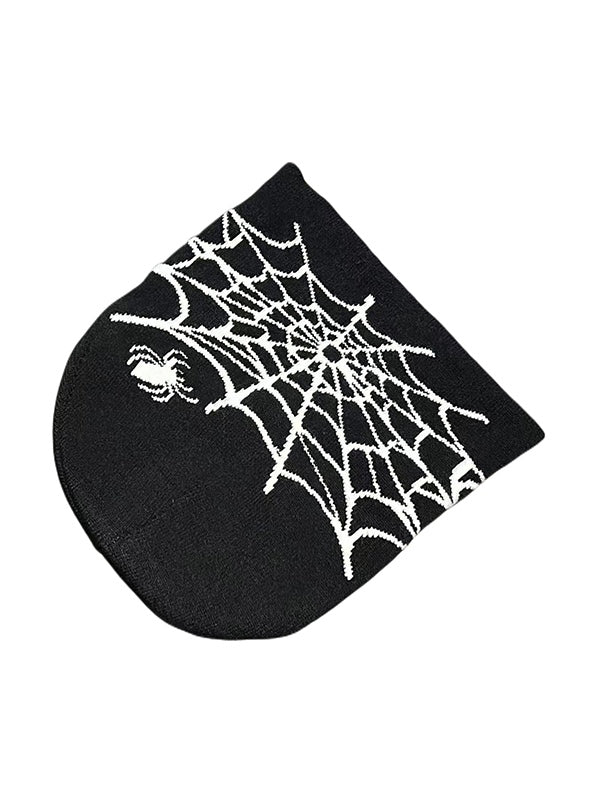 Spider Web Jacquard Warm Beanie Hat