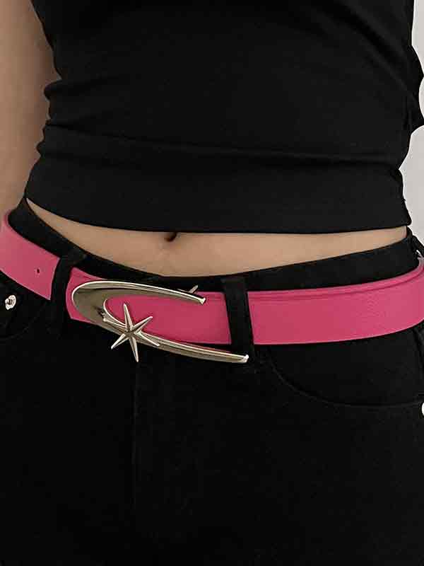 Retro Metal Logo Buckle Belt