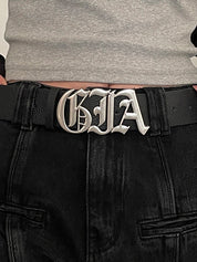 Street Metal Letter Buckle Belt