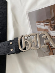 Street Metal Letter Buckle Belt