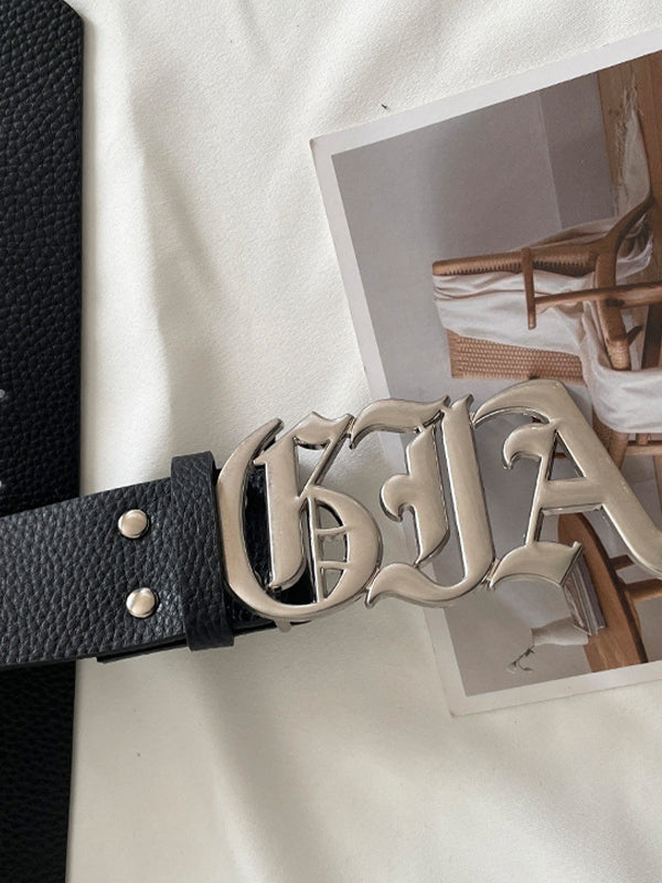 Street Metal Letter Buckle Belt