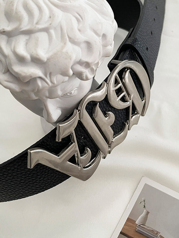 Street Metal Letter Buckle Belt