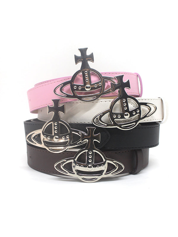 Retro Hollow Out Saturn Buckle Belt