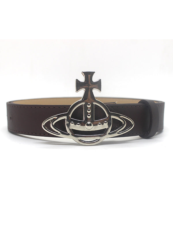 Retro Hollow Out Saturn Buckle Belt