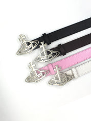 Retro Hollow Out Saturn Buckle Belt