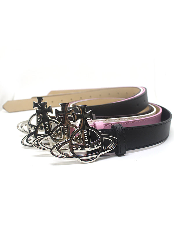 Retro Hollow Out Saturn Buckle Belt