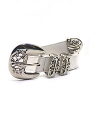 Engraved Cutout Cross Buckle Belt