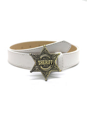Engraved Hexagonal Star Buckle Belt