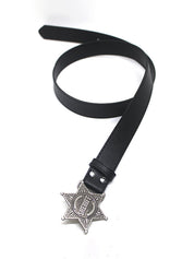 Engraved Hexagonal Star Buckle Belt