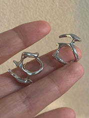 Irregular Liquid Metal Cutout Stud Earring