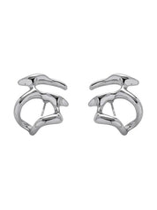 Irregular Liquid Metal Cutout Stud Earring