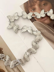 Metal Butterfly Connected Chain Belt