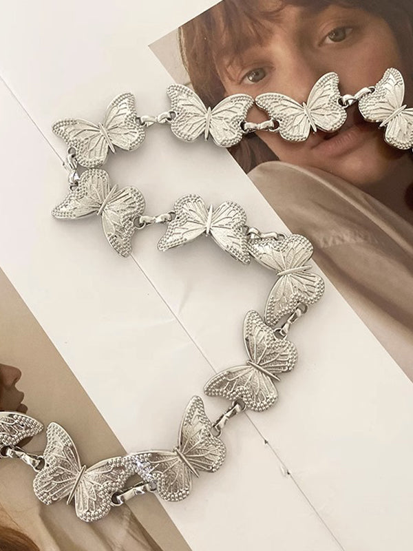 Metal Butterfly Connected Chain Belt