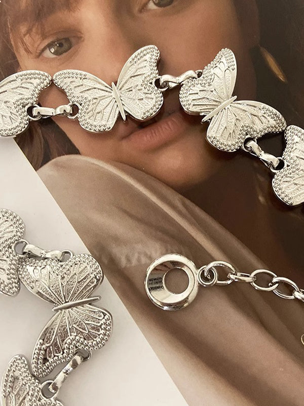 Metal Butterfly Connected Chain Belt