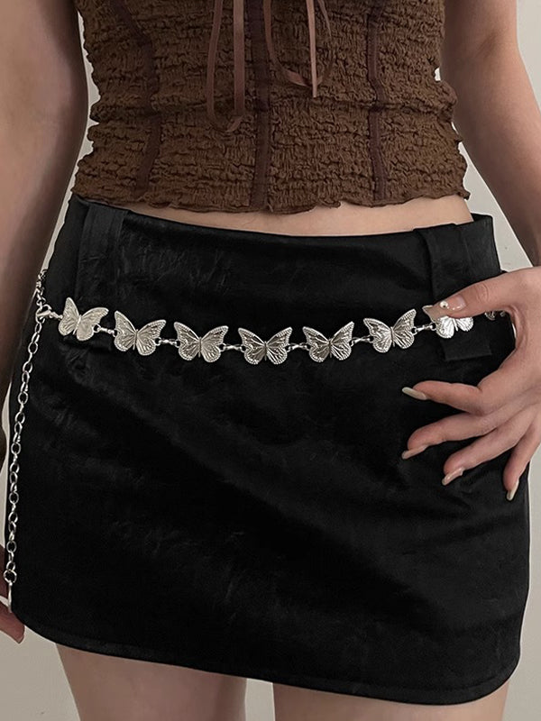 Metal Butterfly Connected Chain Belt