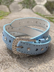 Y2K Heart Cutout Shiny Rhinestone Buckle Belt