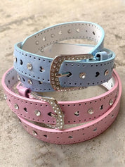 Y2K Heart Cutout Shiny Rhinestone Buckle Belt