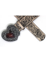Gothic Embossed Engraved Heart Buckle Belt