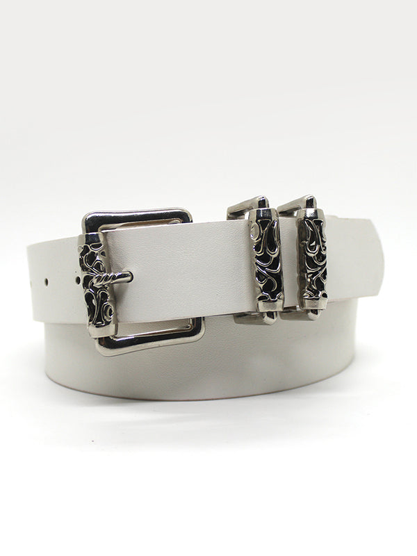Punk Engraved Roller Buckle Belt