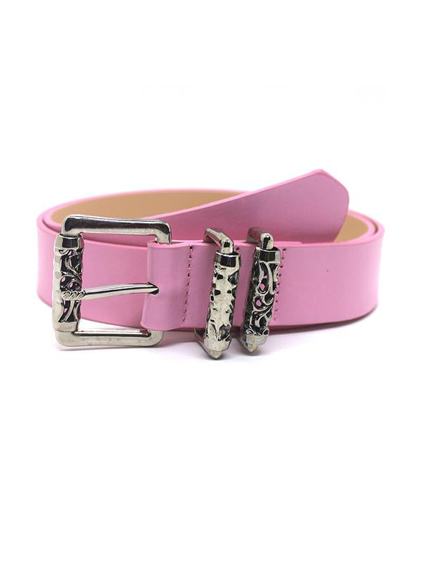 Punk Engraved Roller Buckle Belt