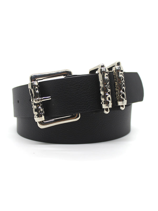 Punk Engraved Roller Buckle Belt