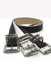 Punk Engraved Roller Buckle Belt