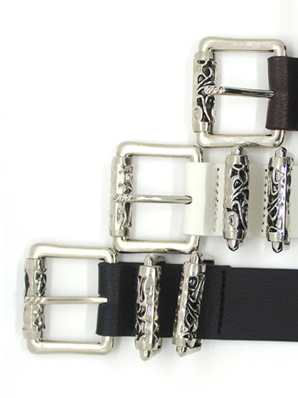 Punk Engraved Roller Buckle Belt