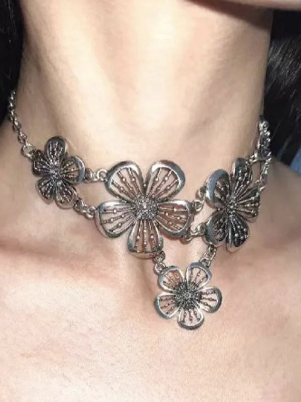 Vintage Hollow Out Flower Necklace