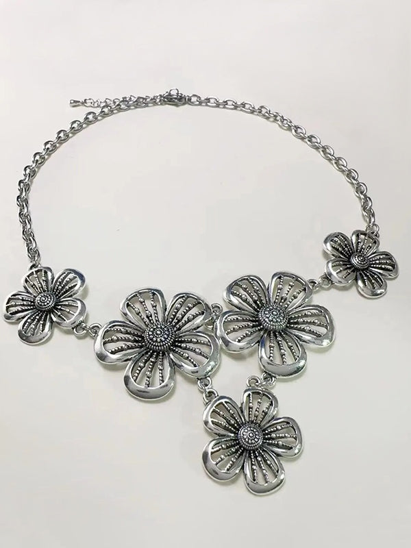 Vintage Hollow Out Flower Necklace