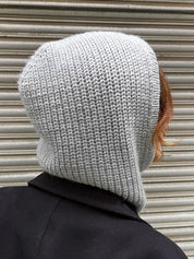 Solid Integrated Ear Protection Pullover Knitted Hat