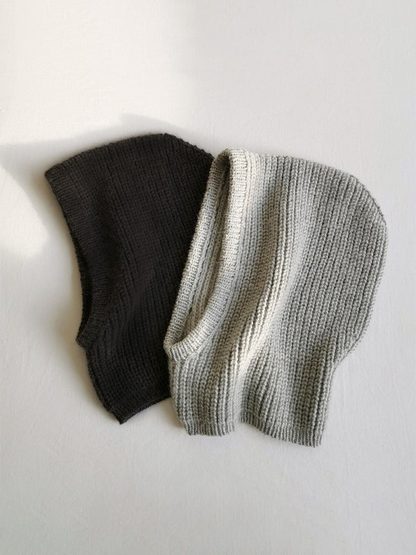 Solid Integrated Ear Protection Pullover Knitted Hat