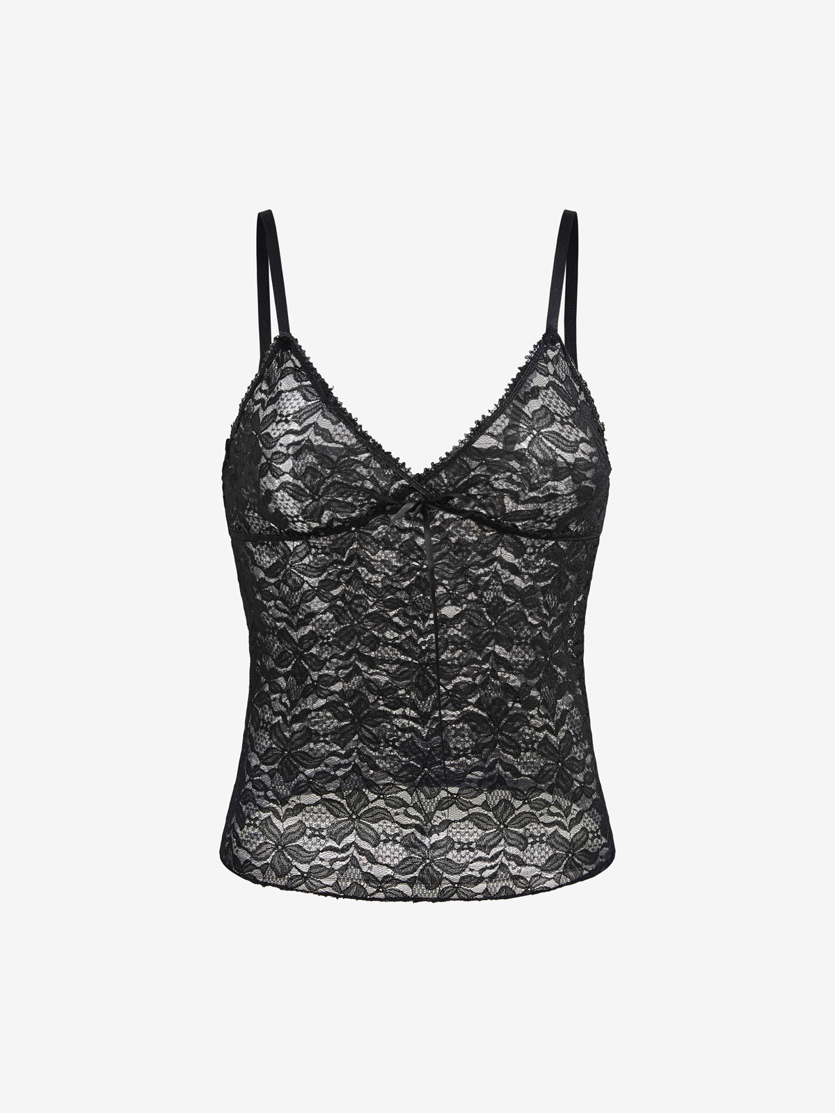 Lace V Neck Bow Tie Up Cami Top