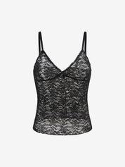 Lace V Neck Bow Tie Up Cami Top