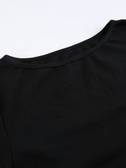 Solid Drawstring Lace Up Long Sleeve Knit