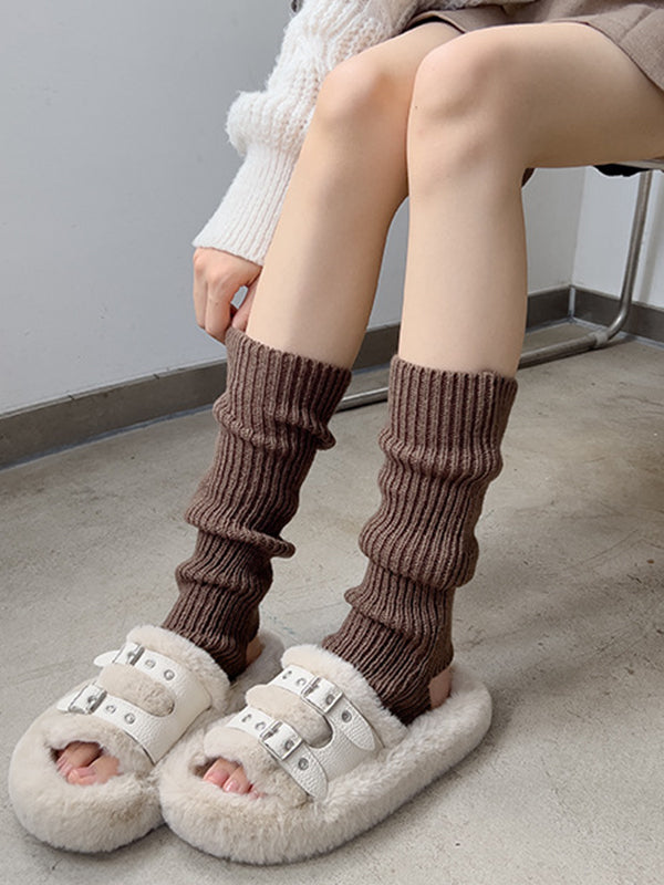 Solid Ribbed Cutout Leg Warmer