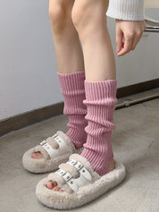 Solid Ribbed Cutout Leg Warmer