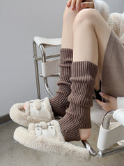 Solid Ribbed Cutout Leg Warmer