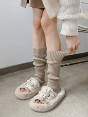 Solid Ribbed Cutout Leg Warmer