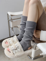 Solid Ribbed Cutout Leg Warmer
