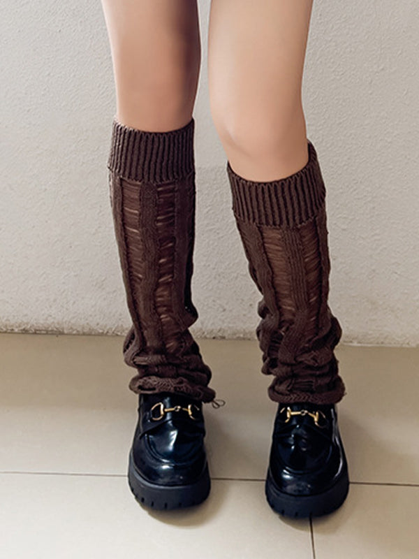 Solid Ripped Rolled Leg Warmer