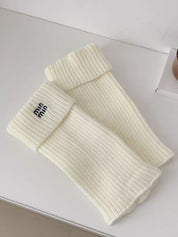 Preppy Letter Embroidery Print Leg Warmer