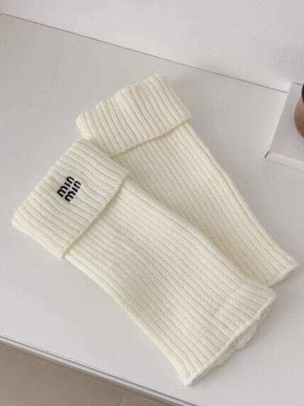 Preppy Letter Embroidery Print Leg Warmer