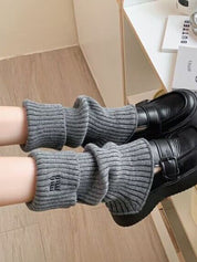 Preppy Letter Embroidery Print Leg Warmer