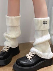 Preppy Letter Embroidery Print Leg Warmer
