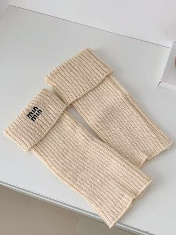 Preppy Letter Embroidery Print Leg Warmer