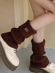 Preppy Letter Embroidery Print Leg Warmer