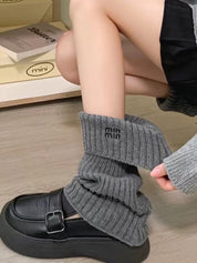 Preppy Letter Embroidery Print Leg Warmer