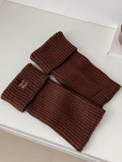 Preppy Letter Embroidery Print Leg Warmer
