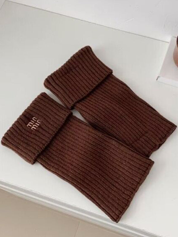 Preppy Letter Embroidery Print Leg Warmer